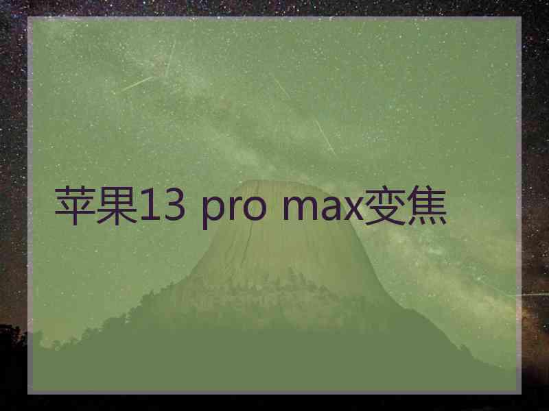 苹果13 pro max变焦