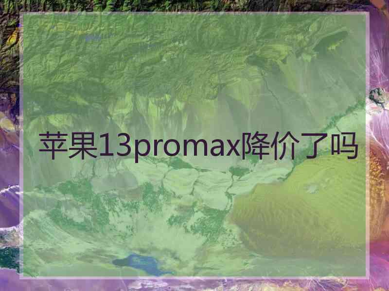 苹果13promax降价了吗