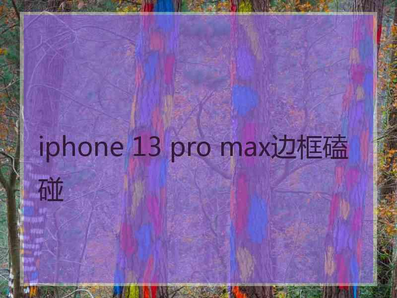 iphone 13 pro max边框磕碰