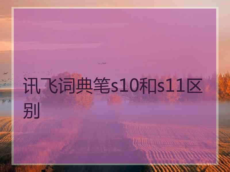 讯飞词典笔s10和s11区别