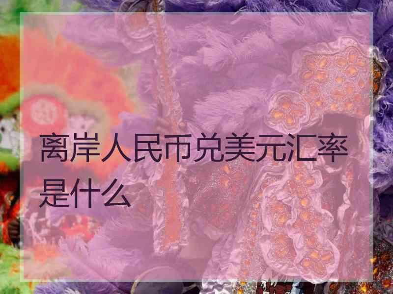 离岸人民币兑美元汇率是什么