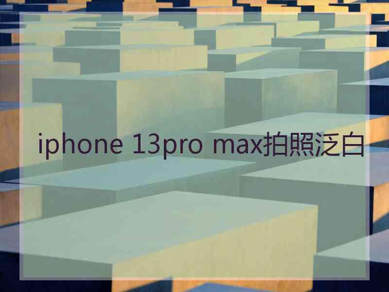 iphone 13pro max拍照泛白