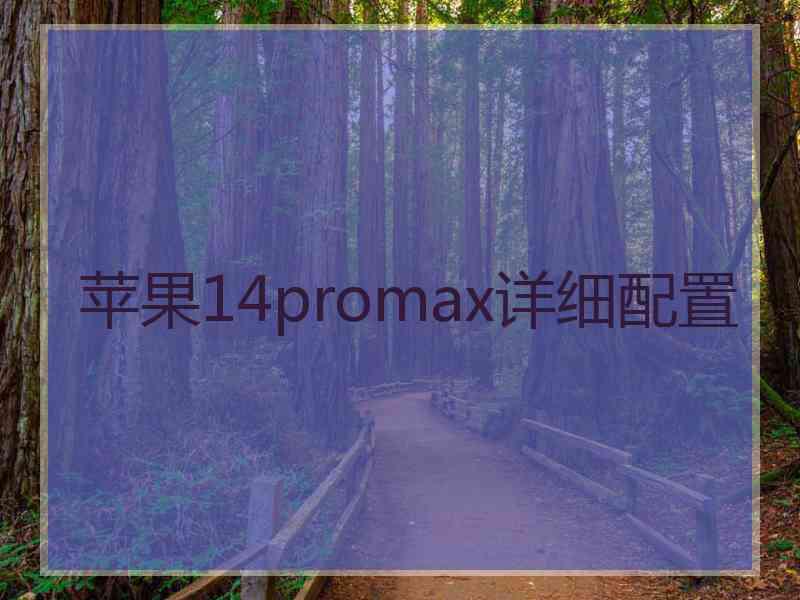 苹果14promax详细配置