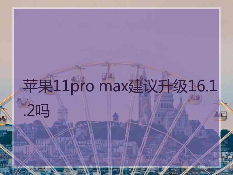 苹果11pro max建议升级16.1.2吗