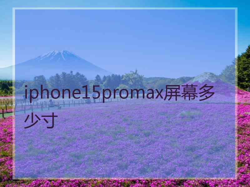 iphone15promax屏幕多少寸