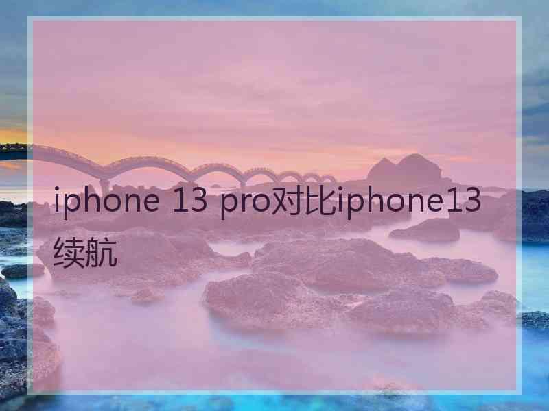 iphone 13 pro对比iphone13续航