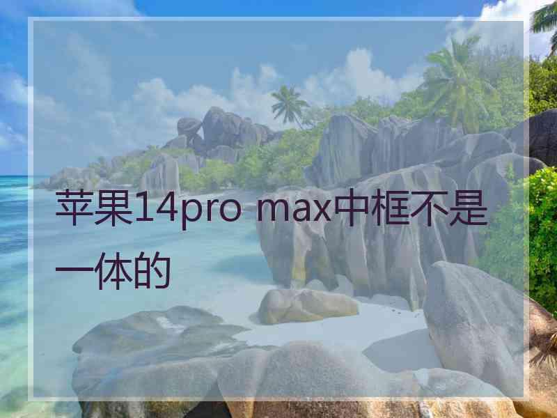 苹果14pro max中框不是一体的