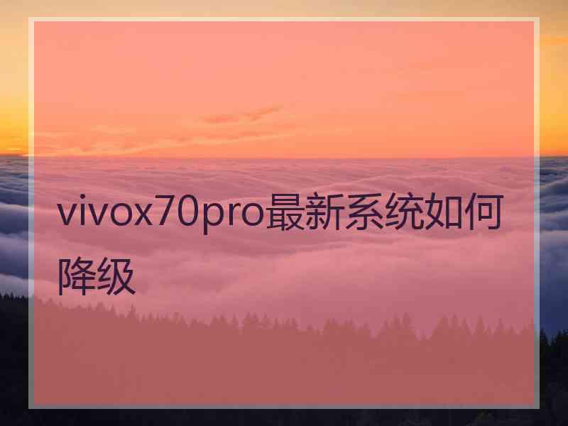 vivox70pro最新系统如何降级