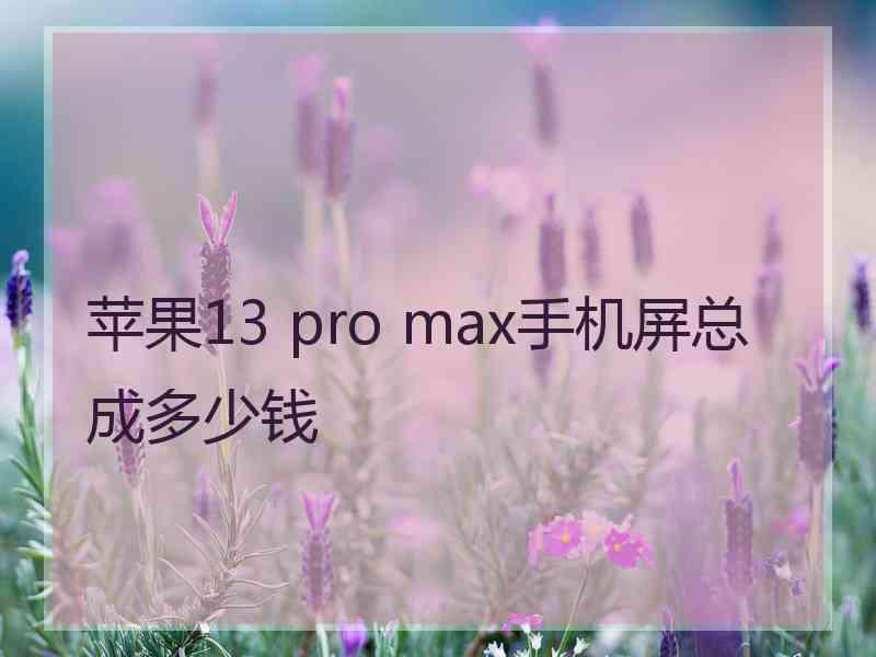 苹果13 pro max手机屏总成多少钱