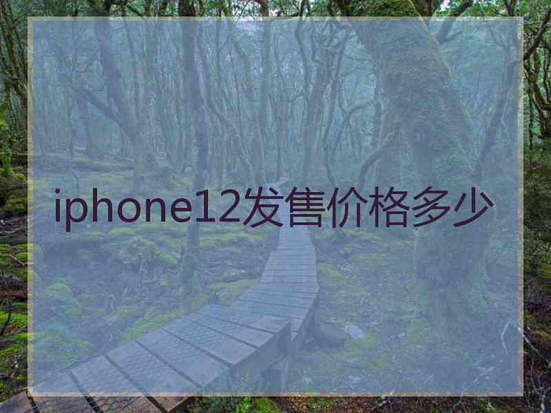 iphone12发售价格多少