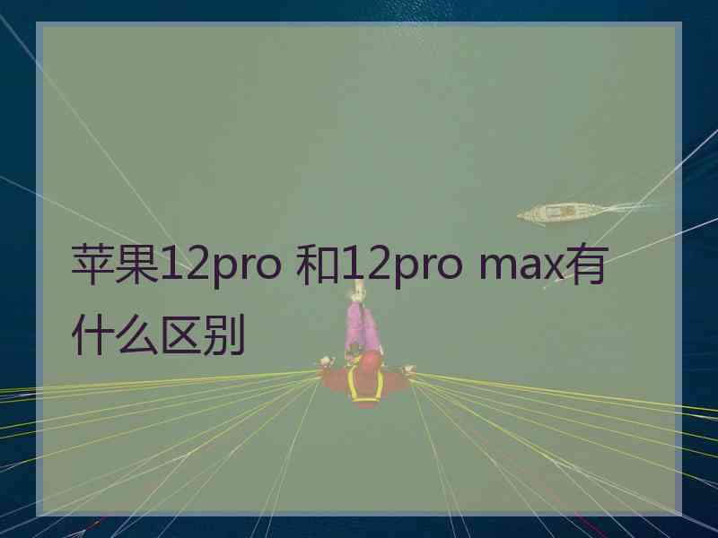 苹果12pro 和12pro max有什么区别