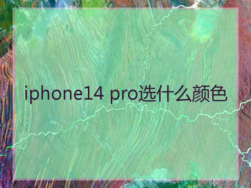 iphone14 pro选什么颜色