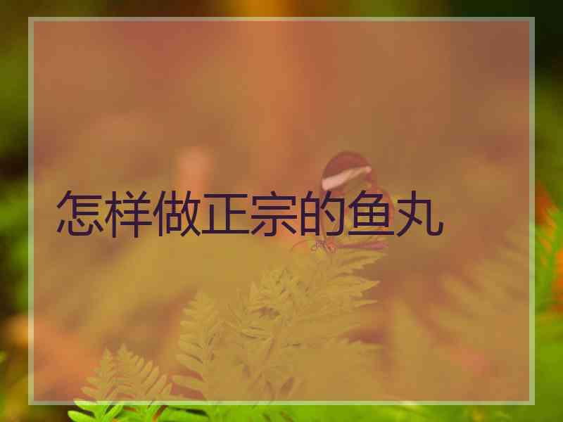 怎样做正宗的鱼丸