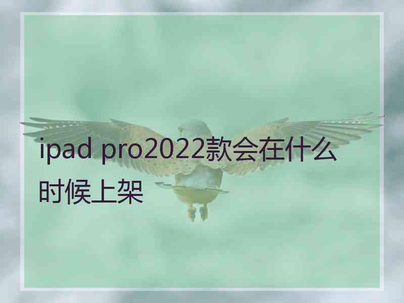 ipad pro2022款会在什么时候上架