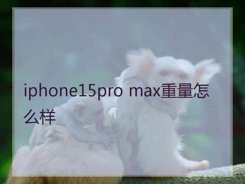 iphone15pro max重量怎么样