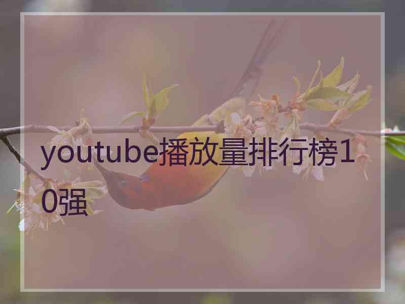 youtube播放量排行榜10强