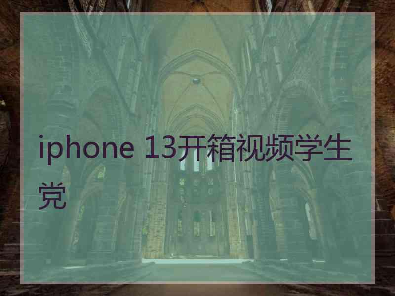 iphone 13开箱视频学生党