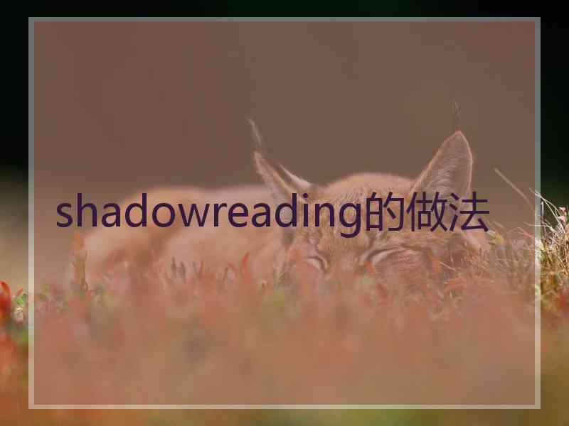 shadowreading的做法