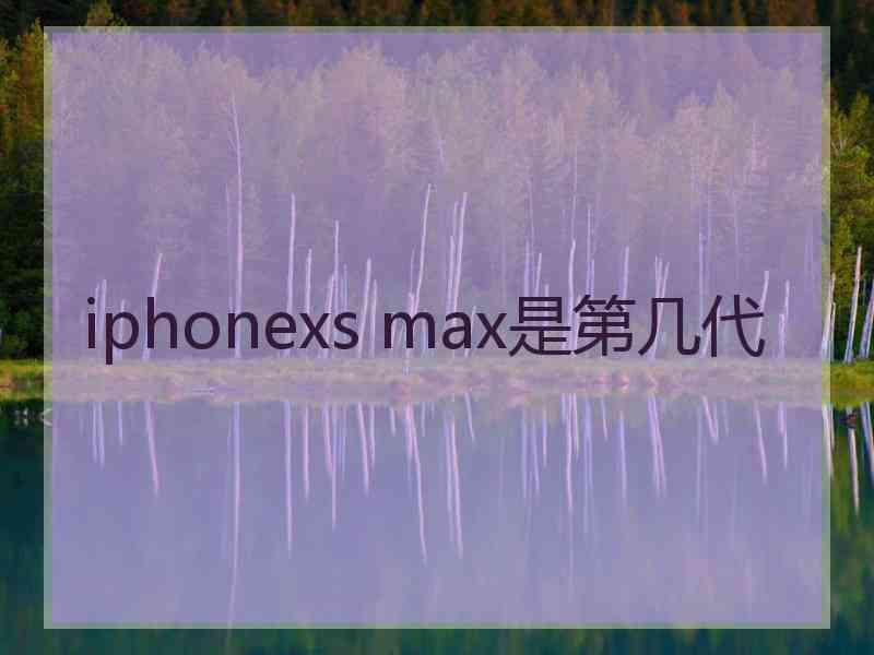 iphonexs max是第几代