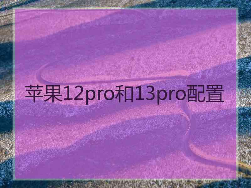 苹果12pro和13pro配置