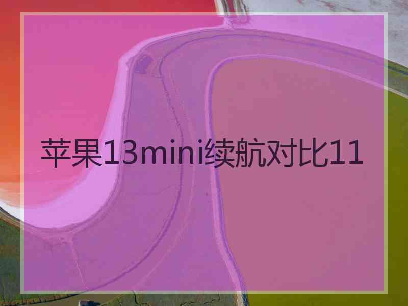 苹果13mini续航对比11