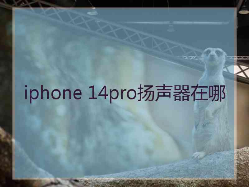 iphone 14pro扬声器在哪