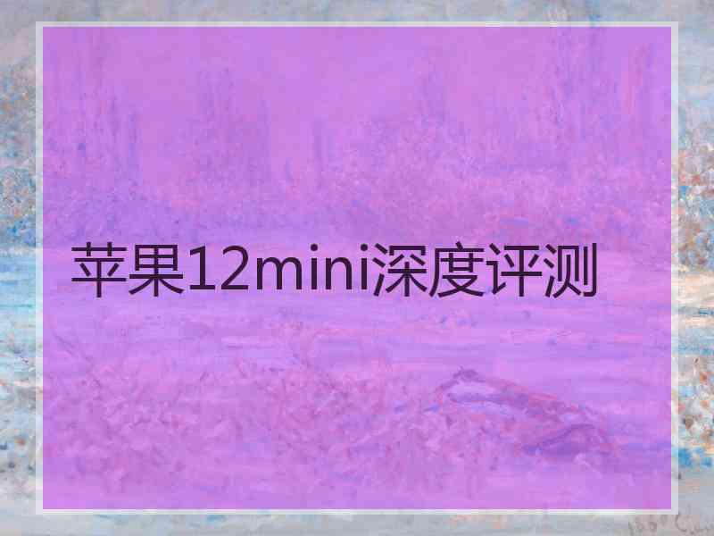 苹果12mini深度评测