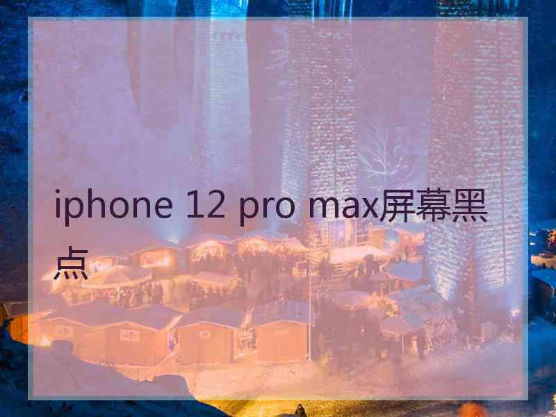 iphone 12 pro max屏幕黑点