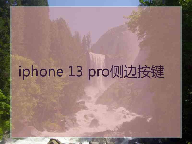 iphone 13 pro侧边按键