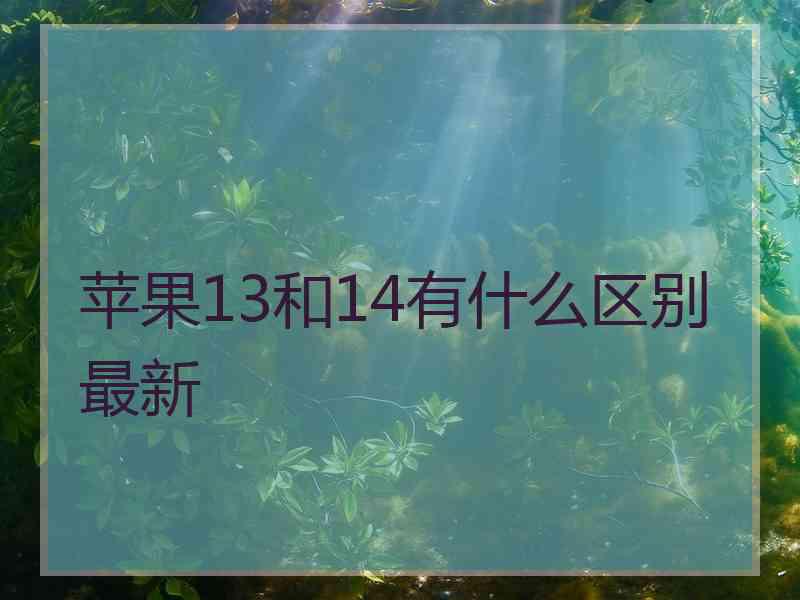 苹果13和14有什么区别最新