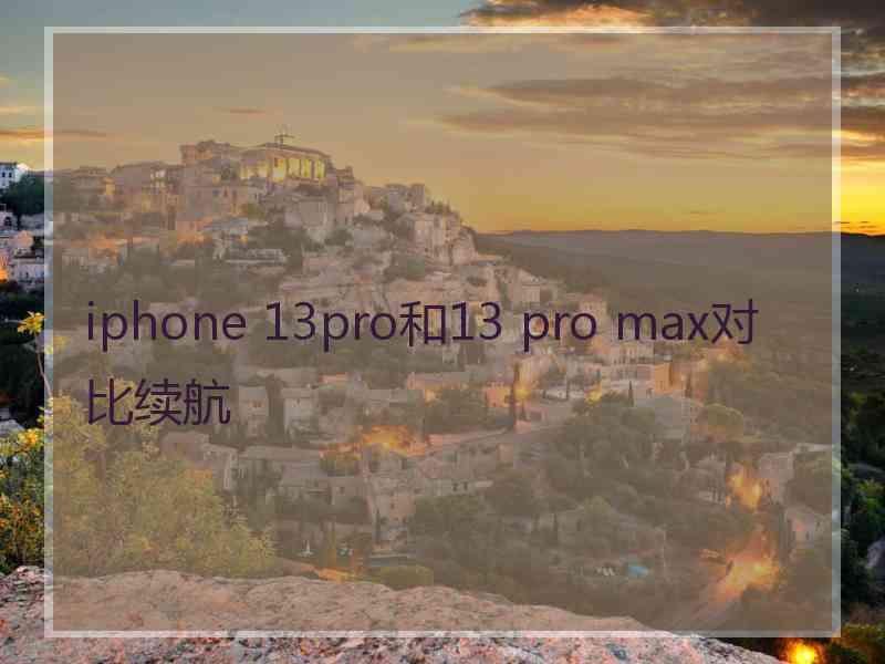 iphone 13pro和13 pro max对比续航