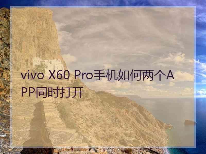 vivo X60 Pro手机如何两个APP同时打开