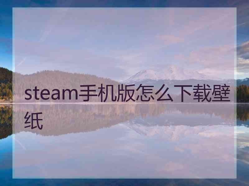 steam手机版怎么下载壁纸