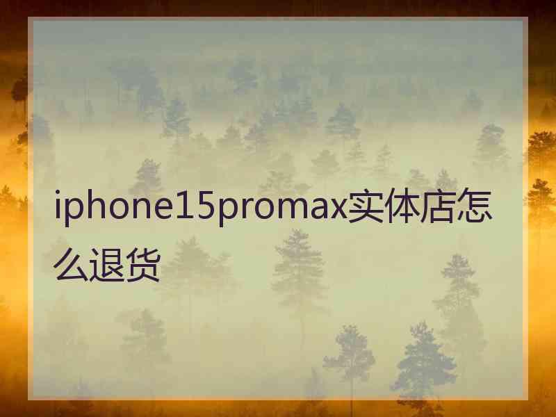 iphone15promax实体店怎么退货