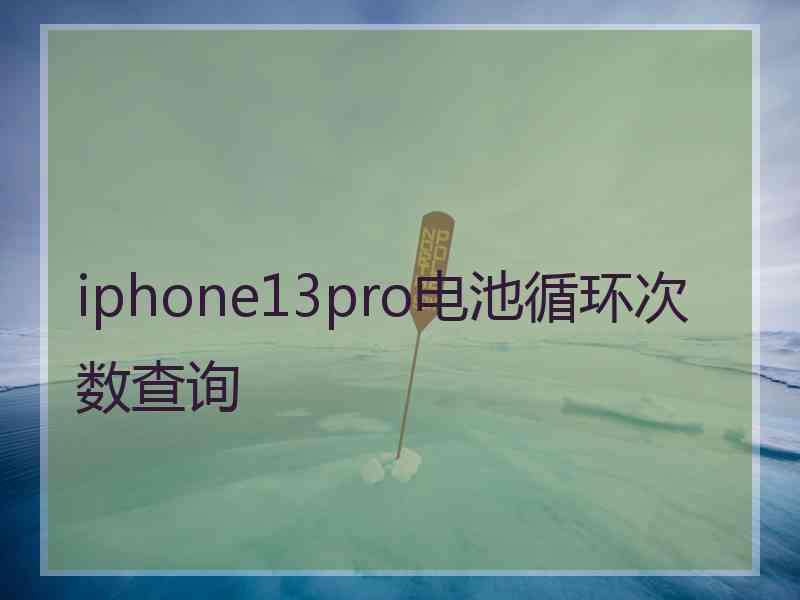 iphone13pro电池循环次数查询