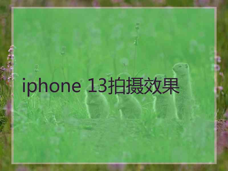 iphone 13拍摄效果