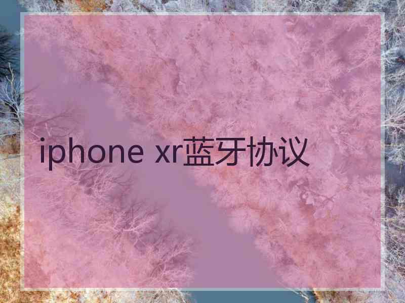 iphone xr蓝牙协议