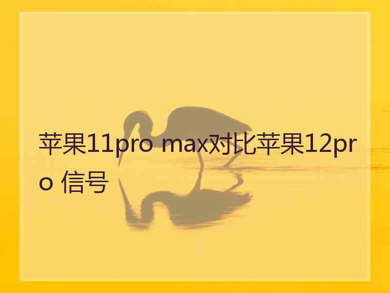 苹果11pro max对比苹果12pro 信号