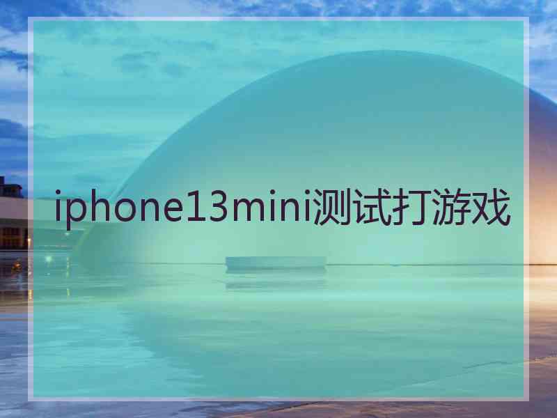 iphone13mini测试打游戏