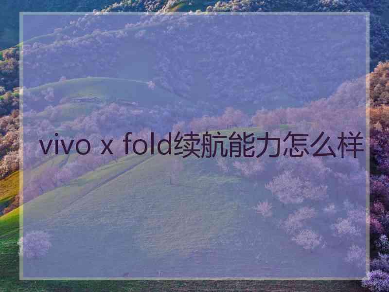 vivo x fold续航能力怎么样