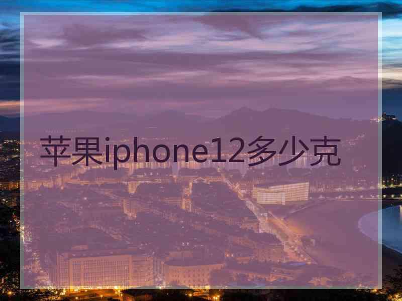 苹果iphone12多少克