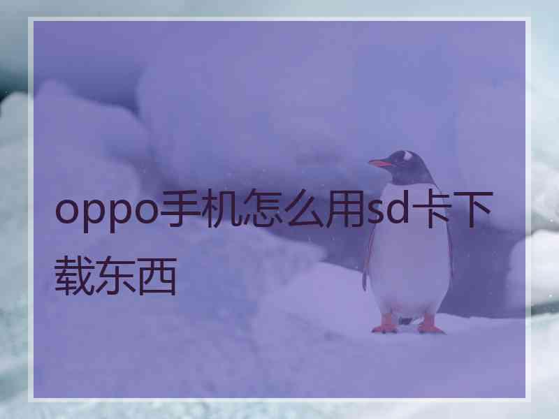 oppo手机怎么用sd卡下载东西