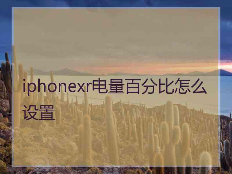 iphonexr电量百分比怎么设置