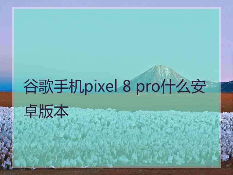 谷歌手机pixel 8 pro什么安卓版本