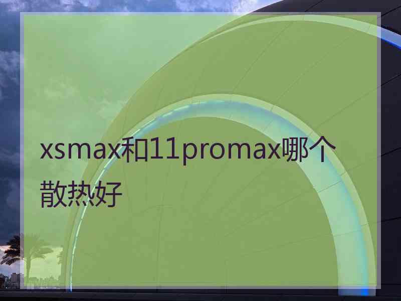 xsmax和11promax哪个散热好