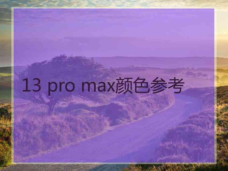 13 pro max颜色参考