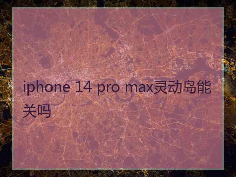 iphone 14 pro max灵动岛能关吗