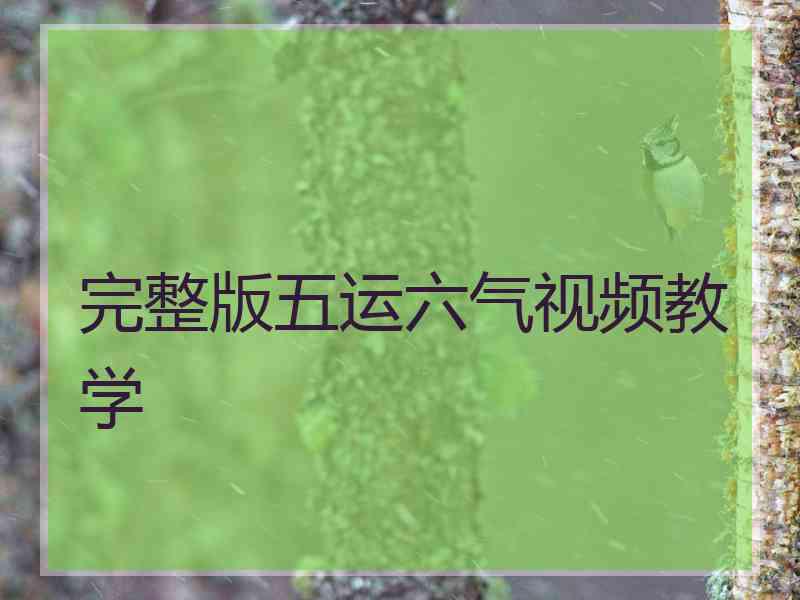 完整版五运六气视频教学