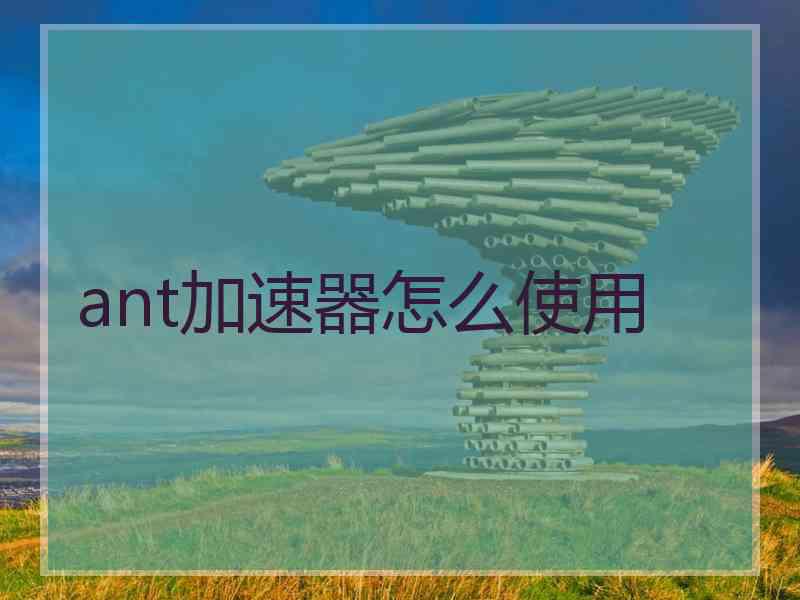 ant加速器怎么使用