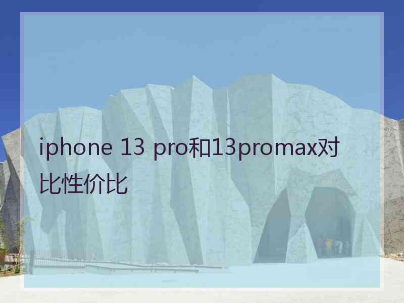 iphone 13 pro和13promax对比性价比